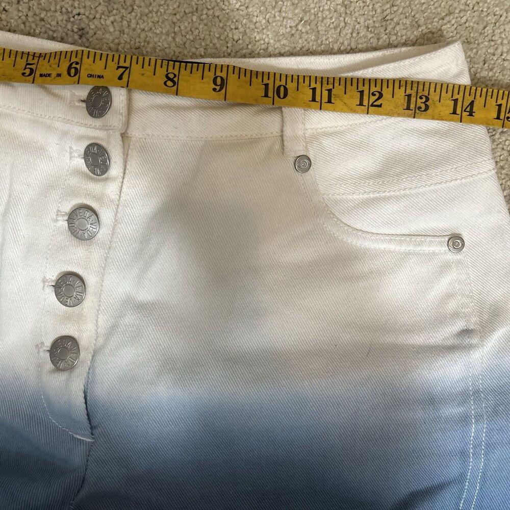 VEDA Colorblock Eclipse Jeans Pants Button Ombre Denim High Rise Wide Leg Size 4 - Picture 6 of 8